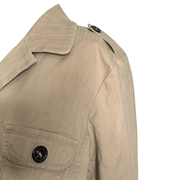 Talbots beige buttoned 3/4 sleeves lightweight jacket size Large - Picture 11 of 11